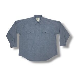 Points West Chamois ButtonUp Long Sleeve Gray Flannel Heavyweight Shirt Men's XL